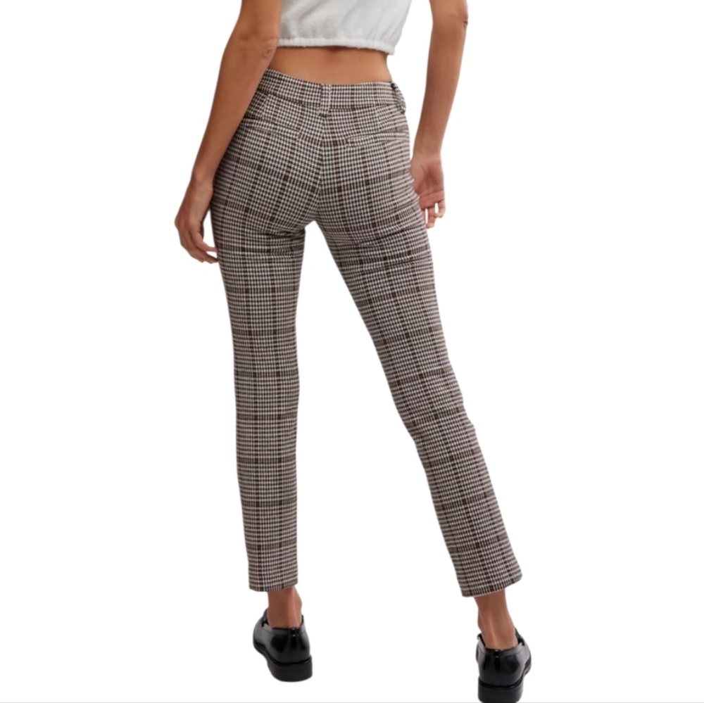{Free People} NWT Molly Slim Plaid Pants - Size 8 - Picture 4 of 17